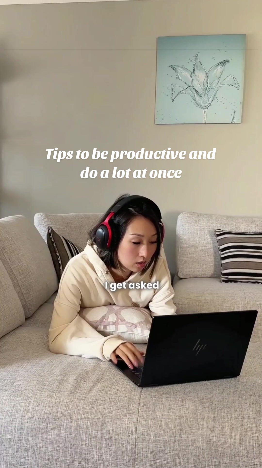 TikTok post by @heyfionawang for Windows. Caption reads: [...] #ad #HPAIPC #HPOmniBook #CopilotPCs @Windows.