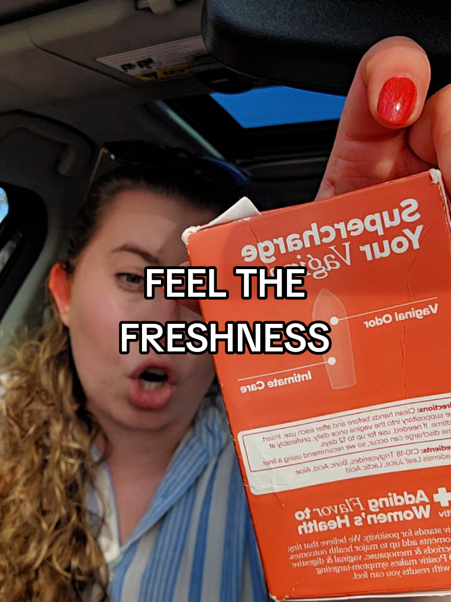 TikTok post by @maria.letscollab for O Positiv. Caption reads: [...] #odorcontrol #phbalance #freshness @O....