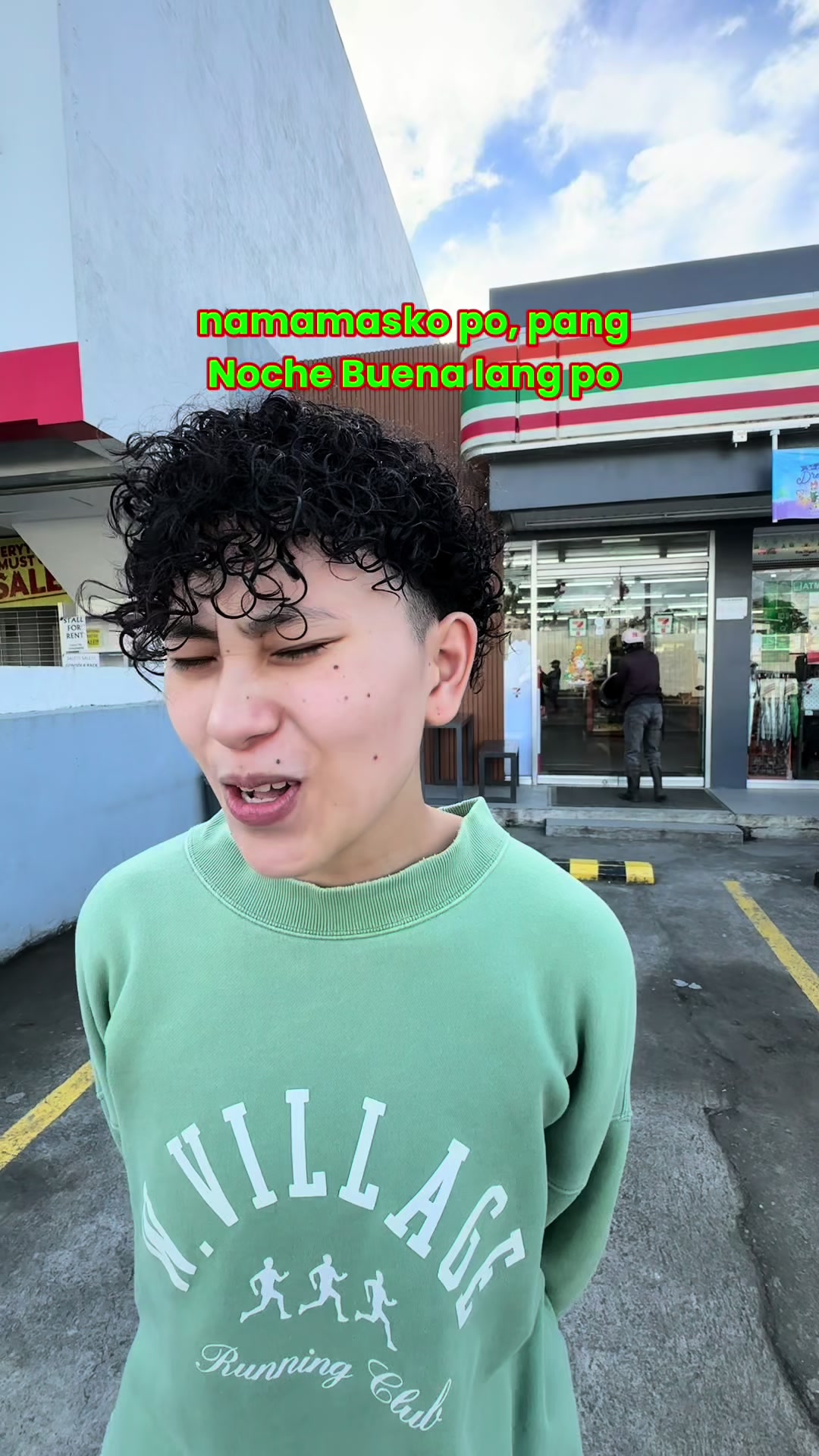 TikTok post by @rcsilvestre_ for 7-Eleven. Caption reads: pang noche buena lang, eh. #rcsilvestre....