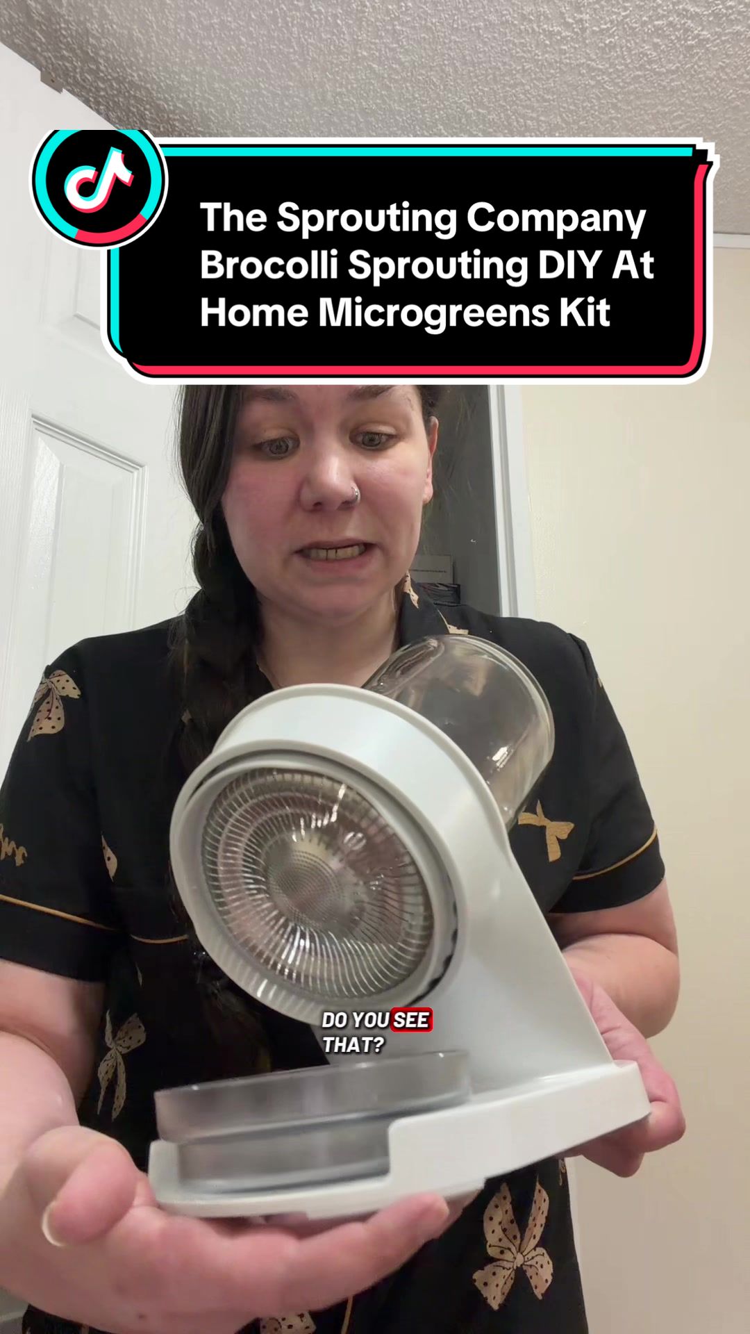 TikTok post by @theclumsiestgirl for The Sprouting Company. Caption reads: [...] Sprouting Starter Bundle from The Sprouting....