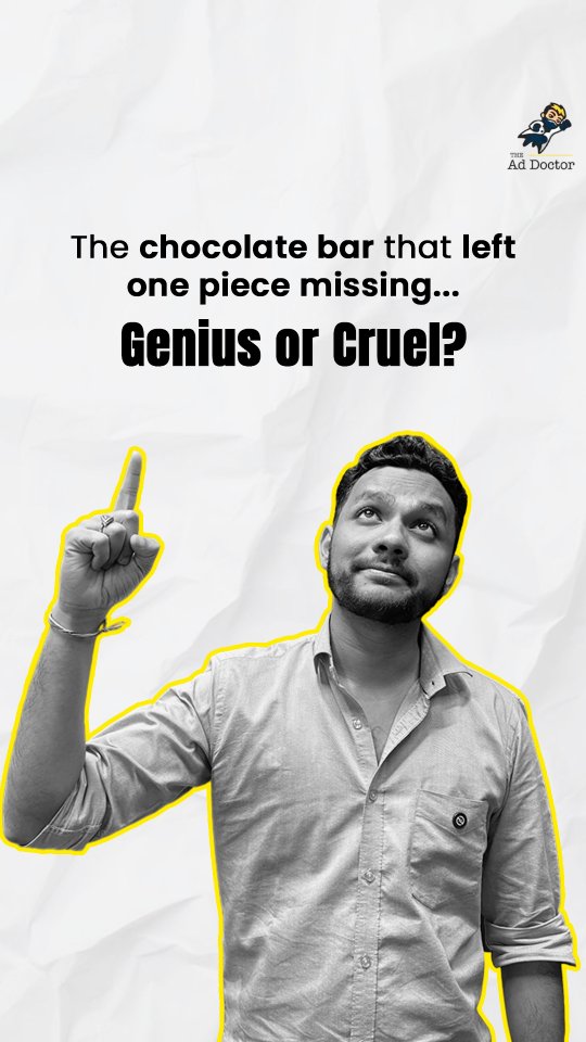 Instagram post by @the_ad_doctor for Milka. Caption reads: Who takes the last piece of chocolate… and ends up....