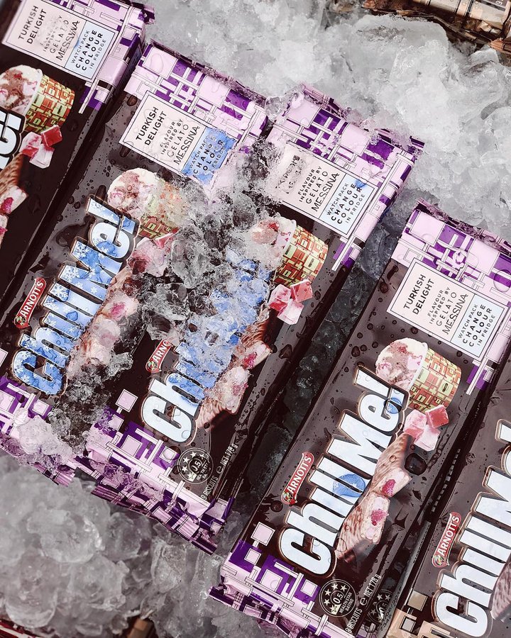 Instagram post by @davidvu.mkr for Gelato Messina. Caption reads: What does your Tim Tam x Gelato Messina packet say....