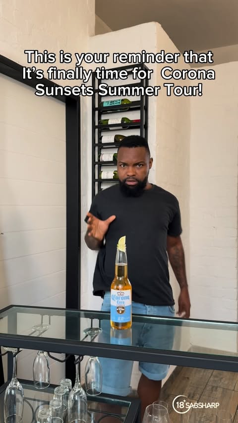 Instagram post by @thabisojoburg for Corona. Caption reads: This is your reminder that the Corona Sunsets....