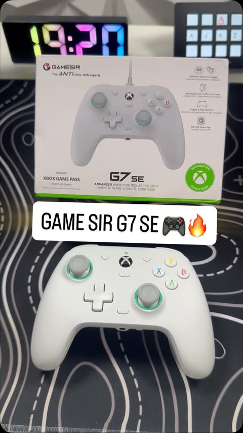 Instagram post by @new_othmane for GameSir. Caption reads: GameSir G7 SE 🎮🔥 The UK TikTok shop link for....