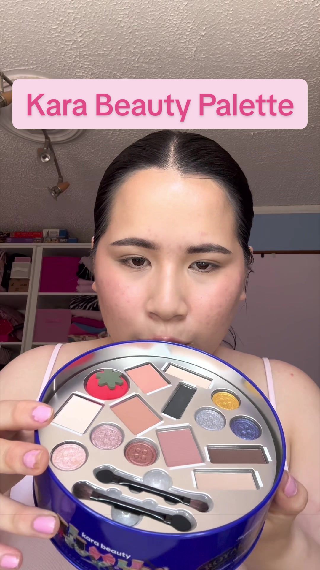 TikTok post by @everythingbylucy for Kara Beauty. Caption reads: I wish ALL makeup was this fun 😩 @Kara Beauty....