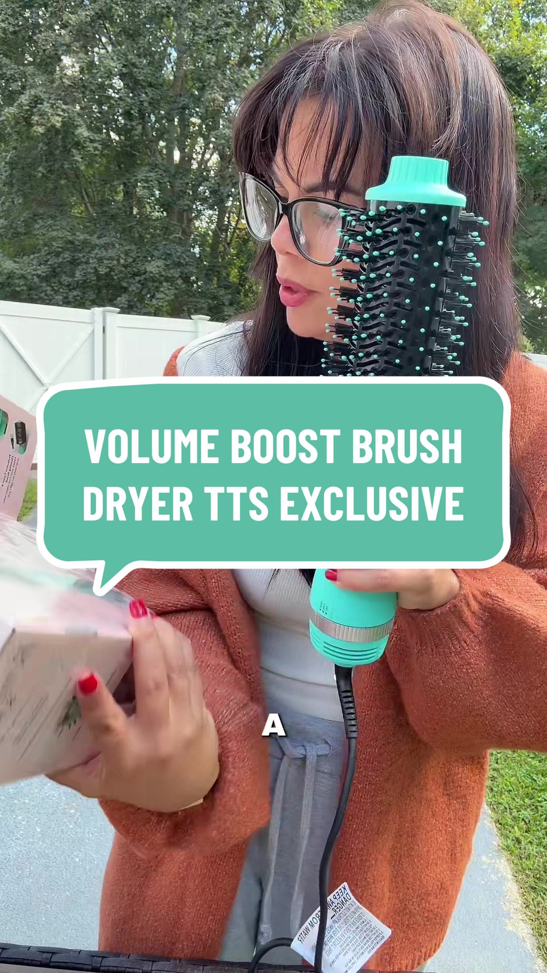 TikTok post by @__kristina__marie__ for L’ange Hair. Caption reads: [...] #brushdryer #blowdryer @langehair • Volume....