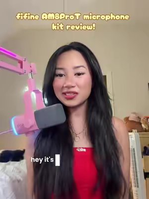 TikTok post by @lolv4hunna for Fifine Indonesia. Caption reads: I’ve been testing this microphone for over a week....