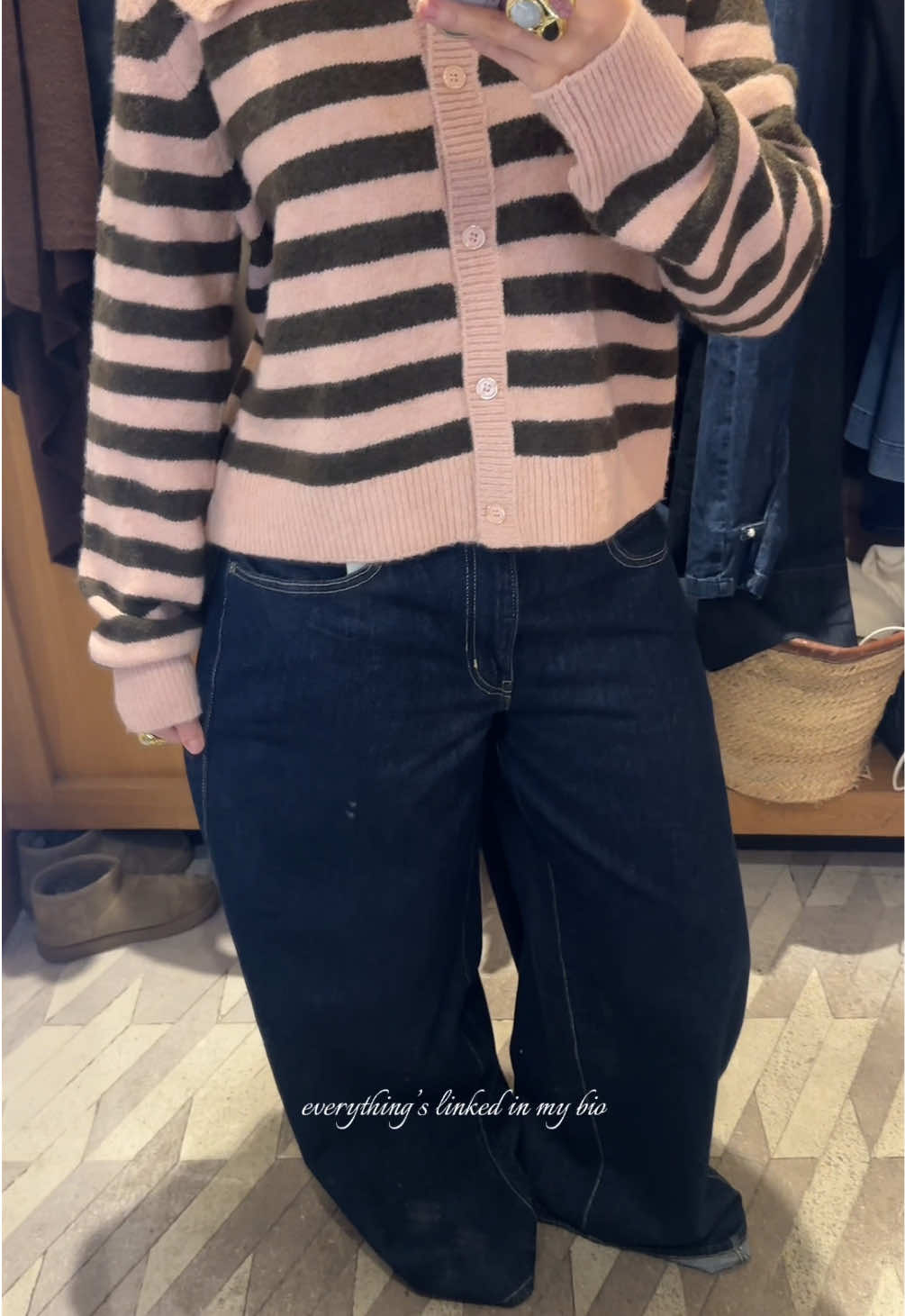 TikTok post by @bibaznn for Anthropologie. Caption reads: [...] ☁️ #ootdinspo #outfitinspo ADLINK....