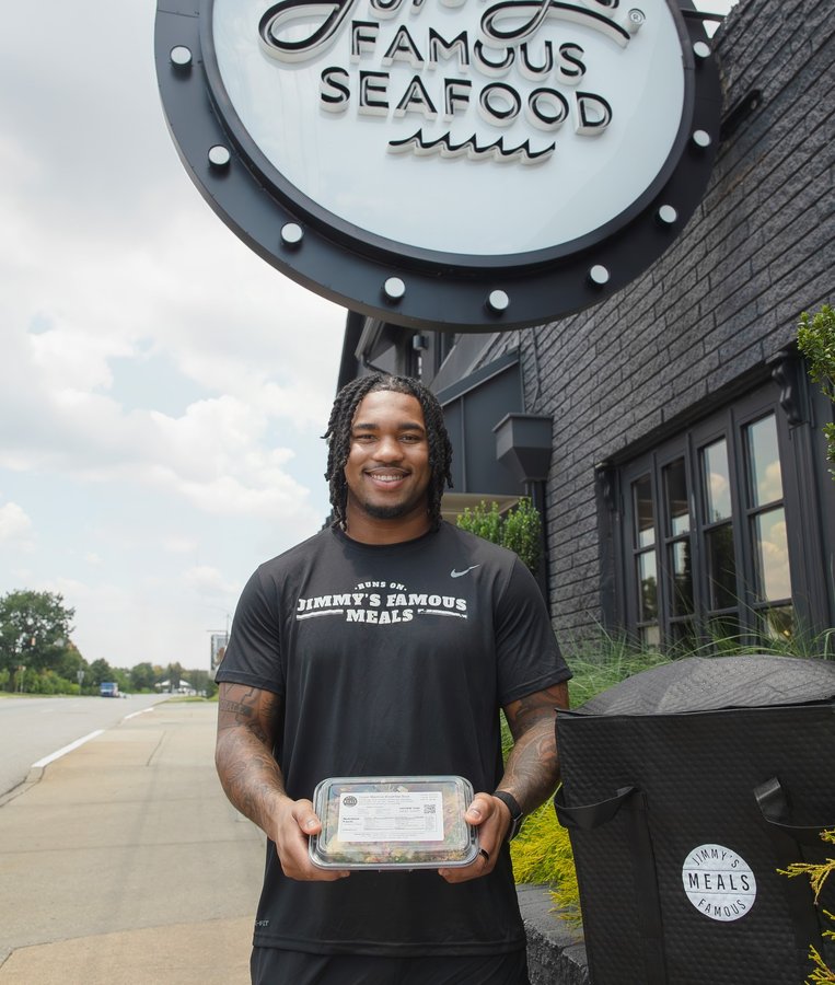 Instagram post by @jimmysfamousmeals for Jimmy's Famous Seafood. Caption reads: Big news! We're excited to welcome our newest....