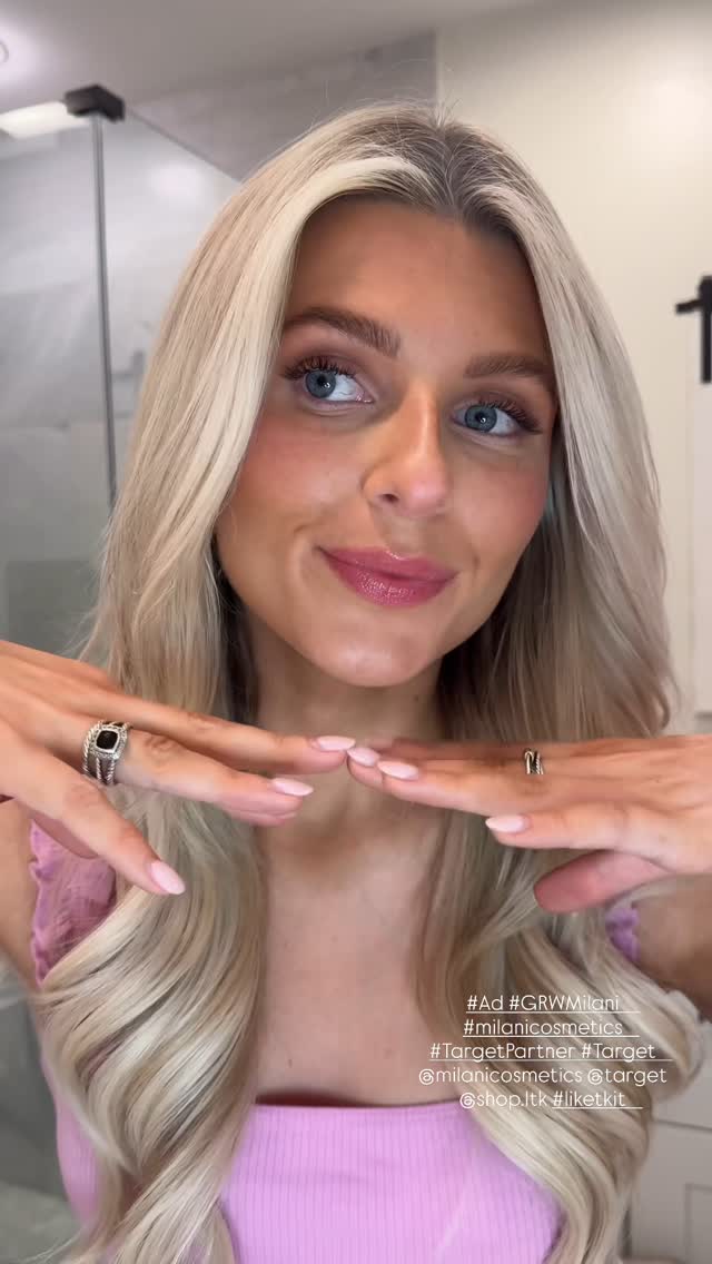 Instagram post by @ashleighegood for Milani Cosmetics. Caption reads: #Ad Plump, glossy and zero stickiness? Milani’s....