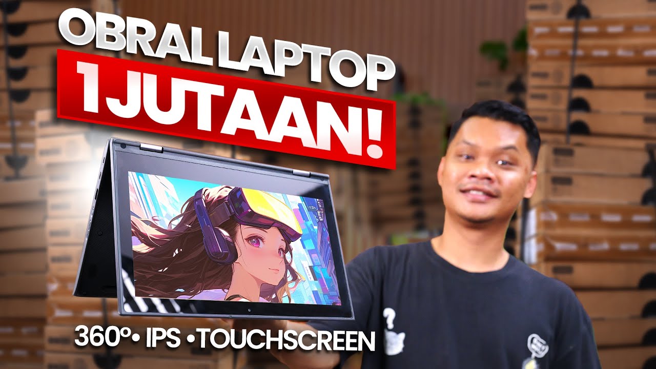 YouTube post by @DKIDchannel for Tokopedia. Caption reads: Dijual Rugi! Laptop Baru Harga Bekas !! 1 Jutaan....