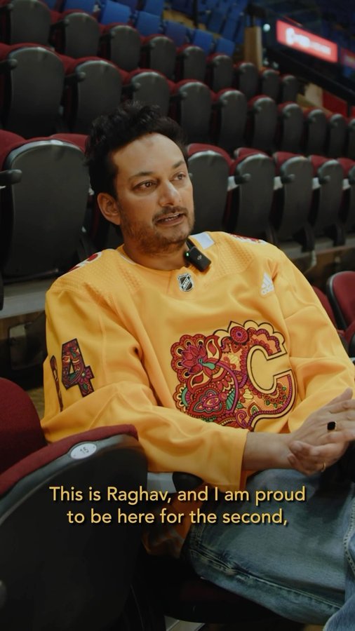 Instagram post by @raghavworldwide for Scotiabank. Caption reads: As a lifelong @nhlflames fanatic it’s a privilege....