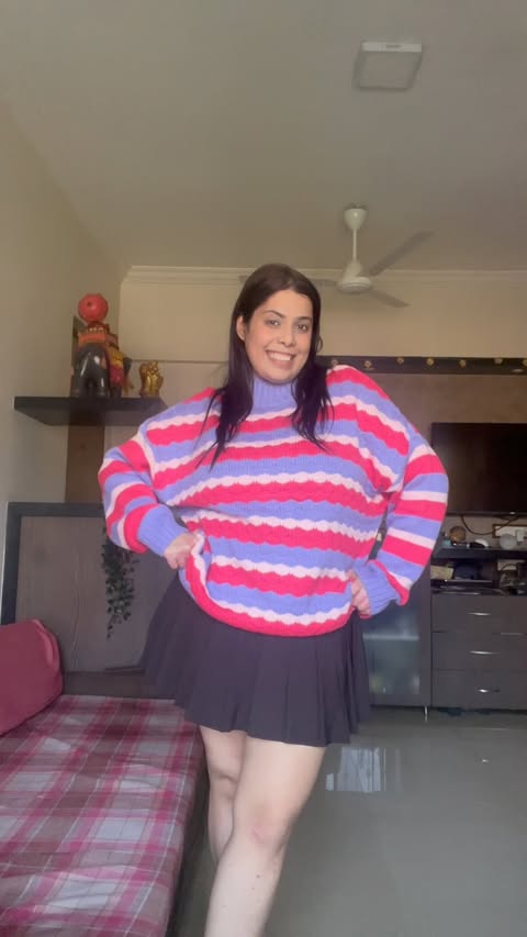 Instagram post by @shreeya_khadee for The Souled Store. Caption reads: Sweater haul in a city that refuses to get cold.....