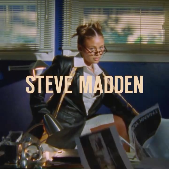 Instagram post by @azzymilan for Steve Madden. Caption reads: She doesn’t do costumes, she does looks.....