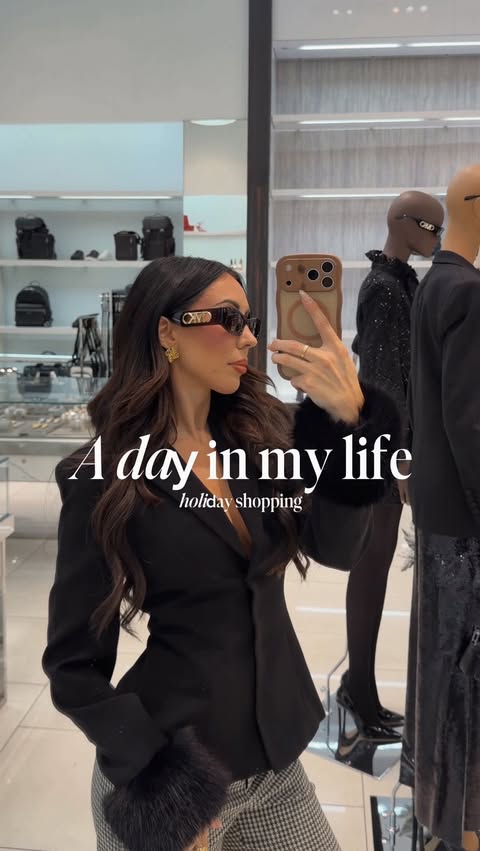 Instagram post by @madeline_devaux for Michael Kors. Caption reads: [...] party look 💫 Trying on my favorite....