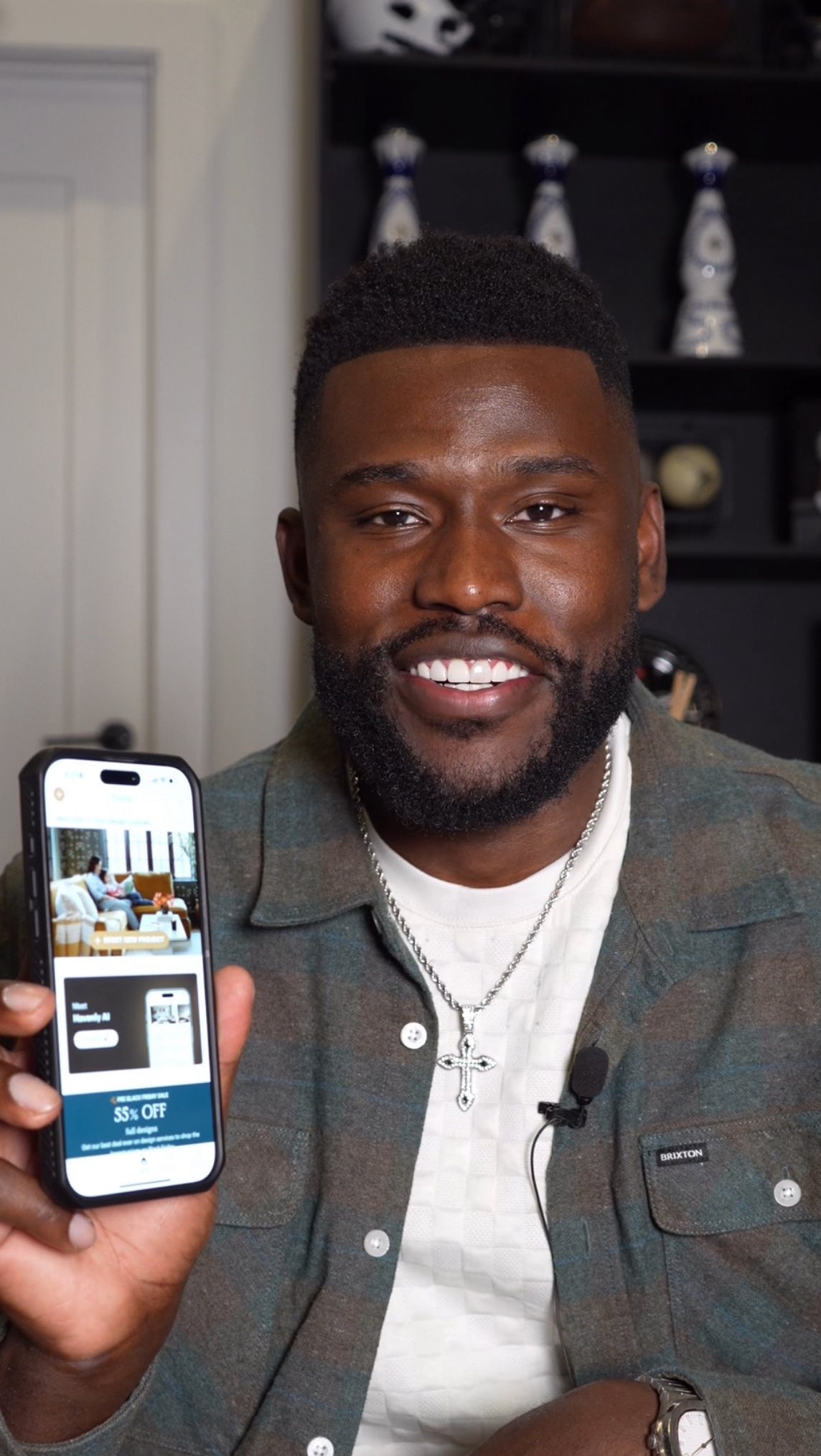 Instagram post by @jaylan_mobley for Havenly. Caption reads: Gave @thehavenly AI app a shot at re-designing my....