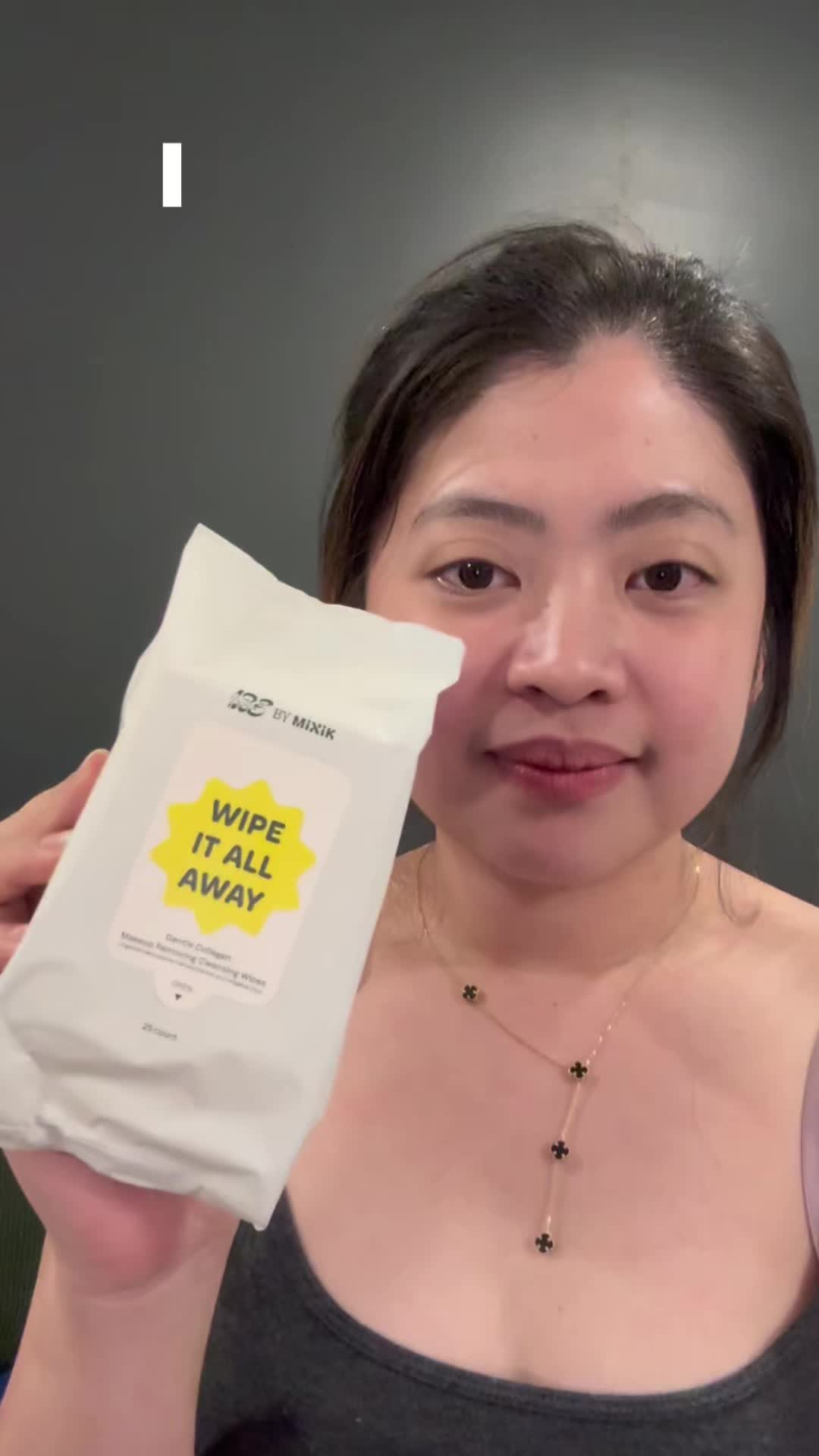 TikTok post by @arlynang for MIXIK SKIN. Caption reads: [...] your skin with this wipe i all way by @MIXIK....