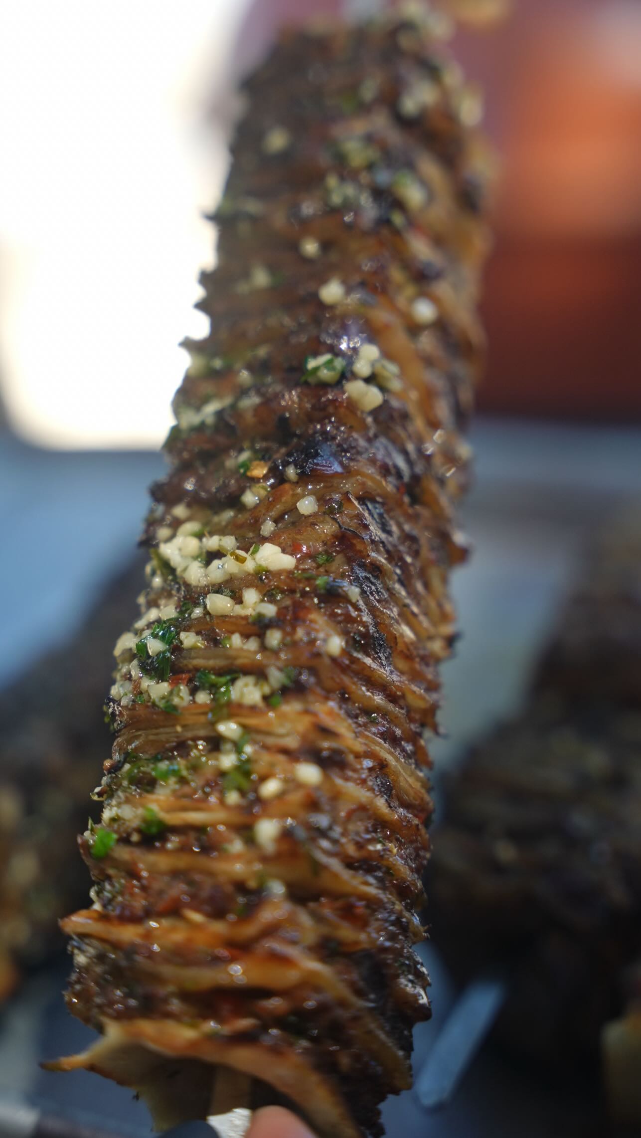 Instagram post by @foodwithbearhands for Weber Grills. Caption reads: Viral Tortilla Beef Kebabs....