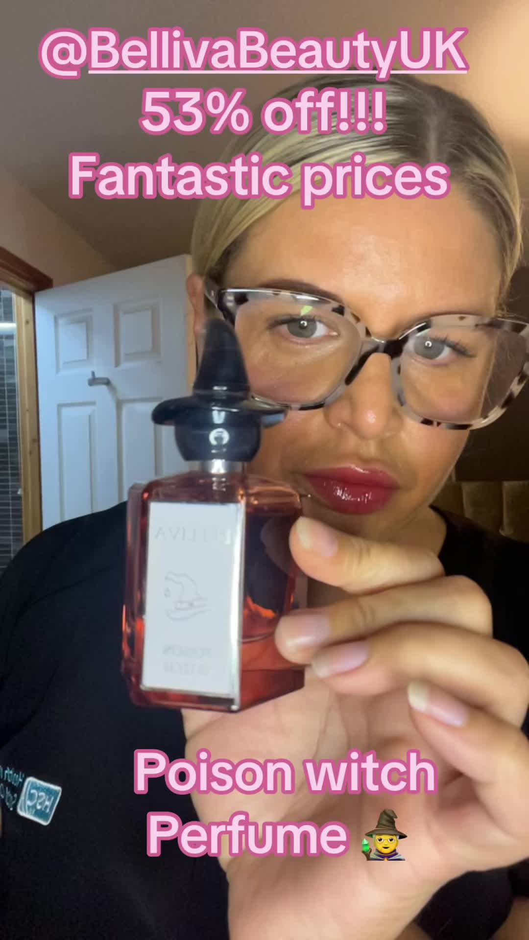 TikTok post by @sam_yolanda for Belliva Beauty. Caption reads: #perfumetiktok #witch #summersale....