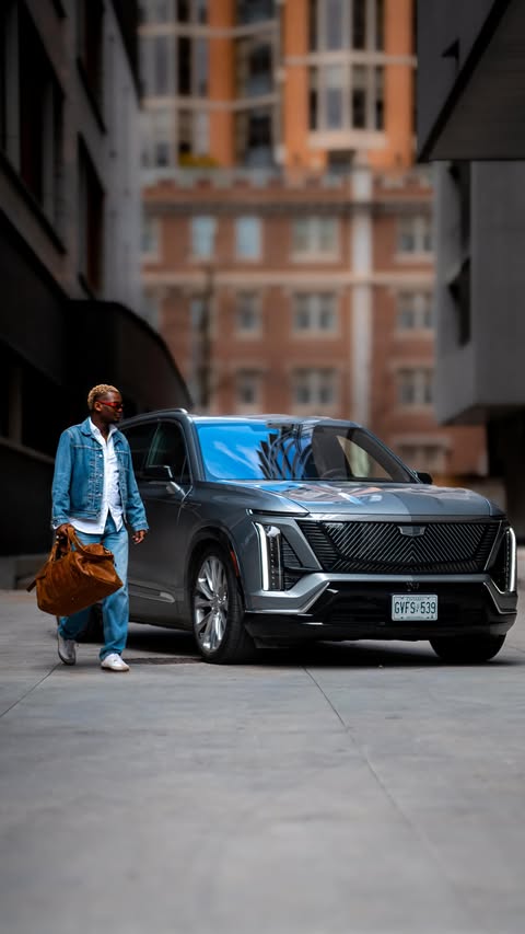 Instagram post by @noni_rubia for Cadillac. Caption reads: [...] ambient lighting. It just works. The....