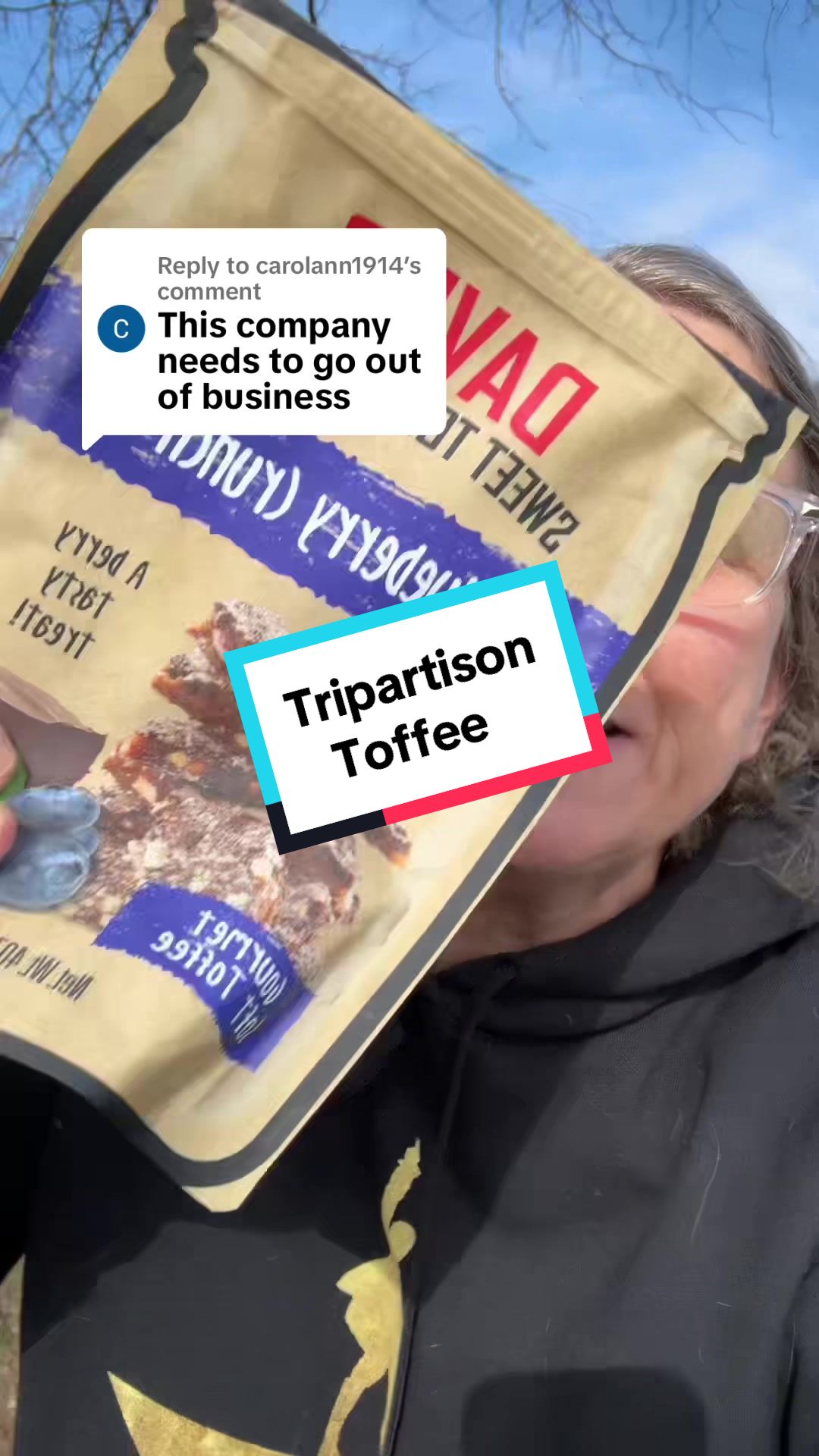 TikTok post by @kimharron0 for Dave's Sweet Tooth. Caption reads: [...] Be sure to order from the actual....