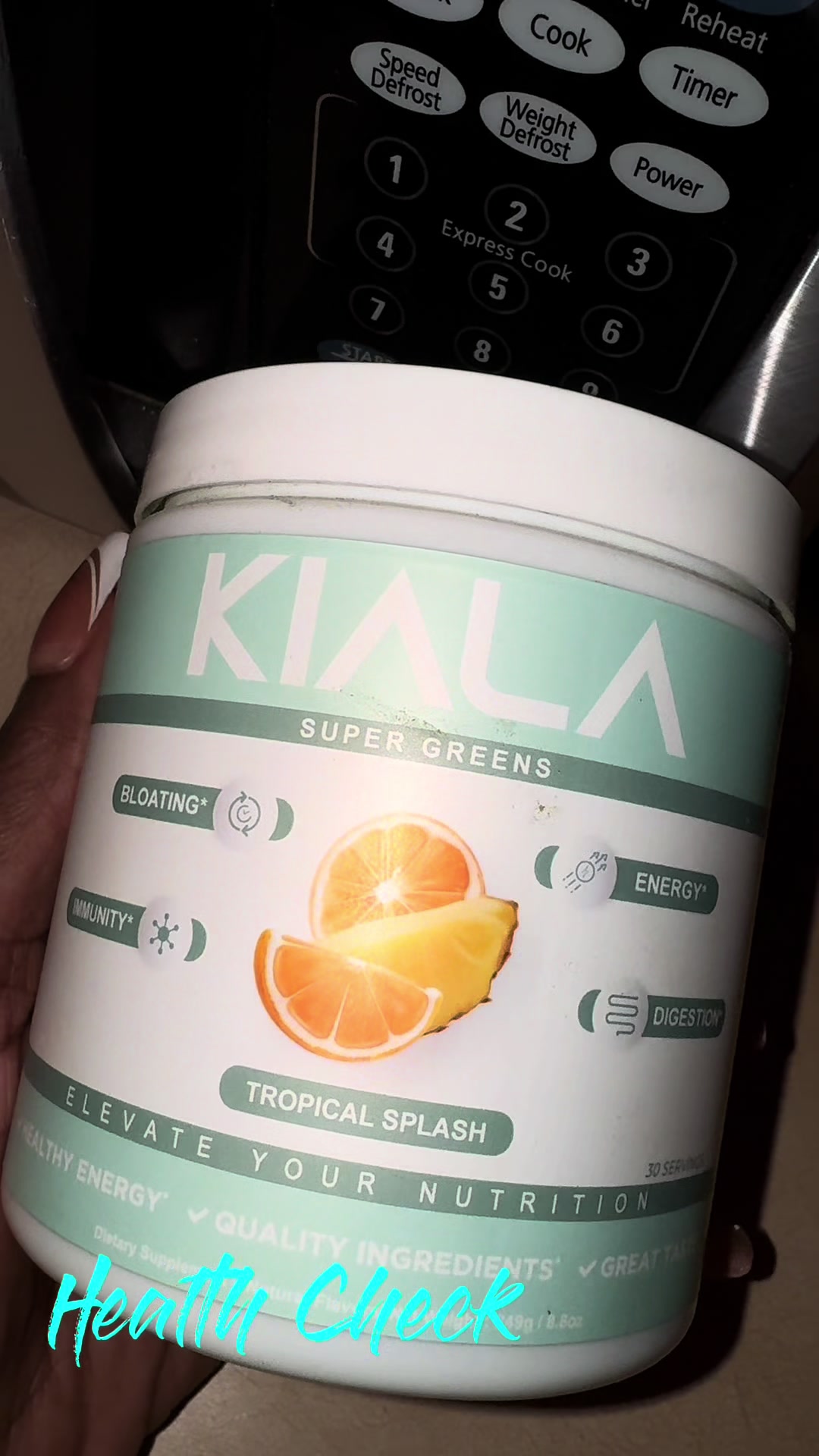 TikTok post by @styldbydestarr for KIALA NUTRITION. Caption reads: [...] energy and gut health, try @kialanutrition ....
