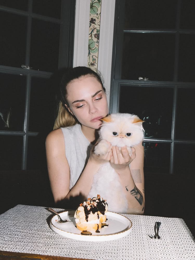 Instagram post by @caradelevingne for Airbnb. Caption reads: Go check out @airbnb Chef Services right....