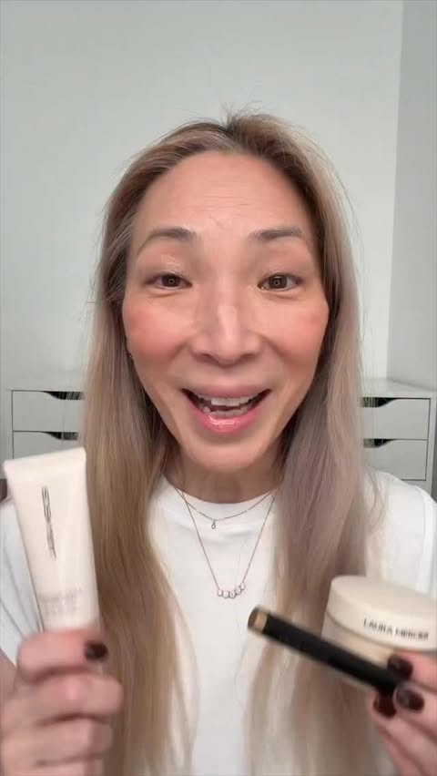 Instagram post by @themichelewang for Laura Mercier. Caption reads: [...] mature skin. ✨ I’m reaching for my....