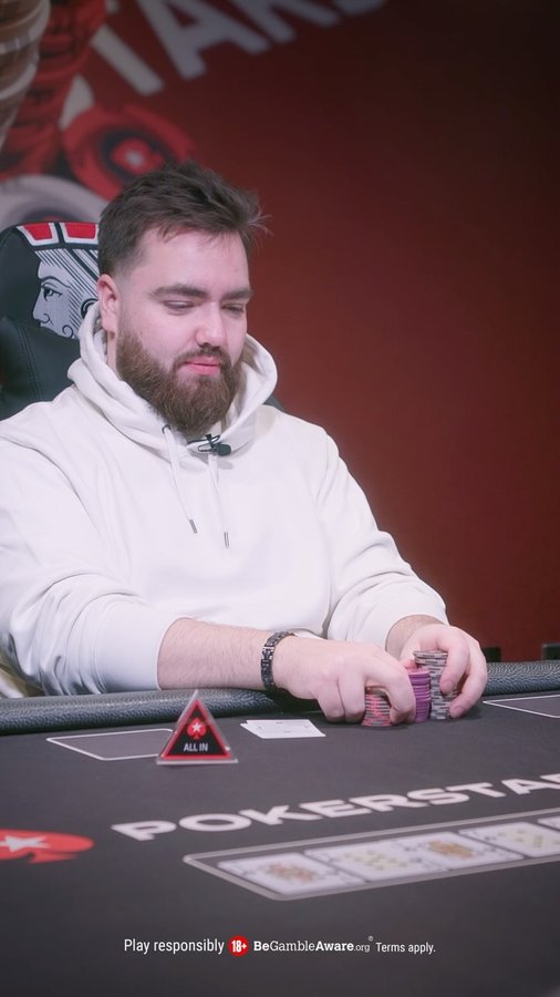 Instagram post by @randolphuk for PokerStars. Caption reads: This Sunday I will be LIVE on Twitch for my final....