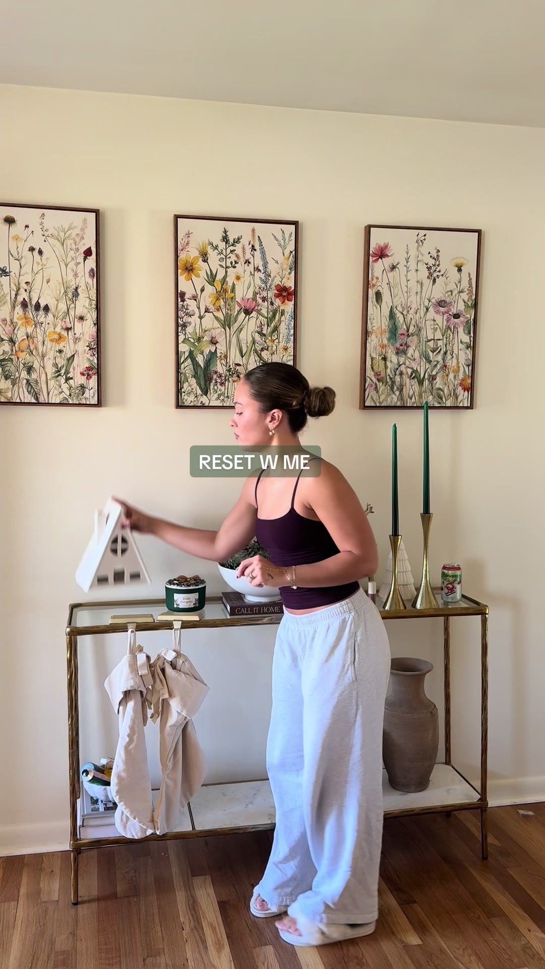TikTok post by @annadawnphillips for Bloom Nutrition. Caption reads: post thanksgiving home reset ✨🫶🏽 #reset....