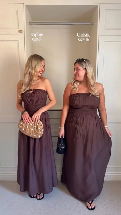 Instagram post by @sophieandchristie for Peacocks. Caption reads: [...] @christielouisemac wears a size 16 ad....