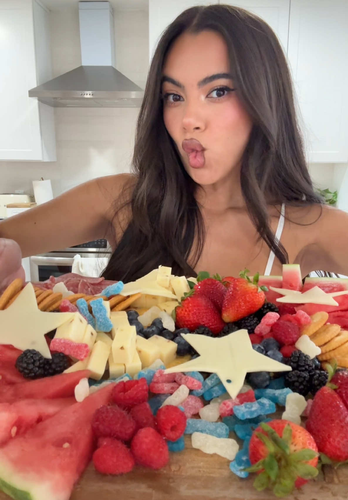 TikTok post by @adelainemorin for Sour Patch Kids. Caption reads: [...] like a fresh bite of summer with @Sour Patch....