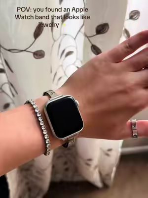 TikTok post by @lizkehl_ for MissAIR. Caption reads: i loveee my apple watch now! 🥰🥰 @Missair •....