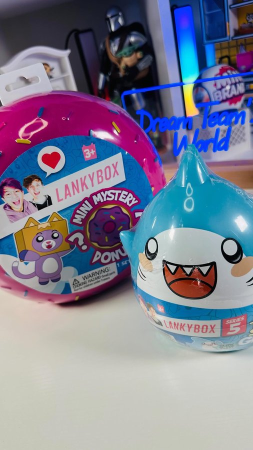 Instagram post by @dreamteamsworld for LankyBox. Caption reads: Lankybox Mystery Thicc Shark 🦈 #lankyboxtoys....