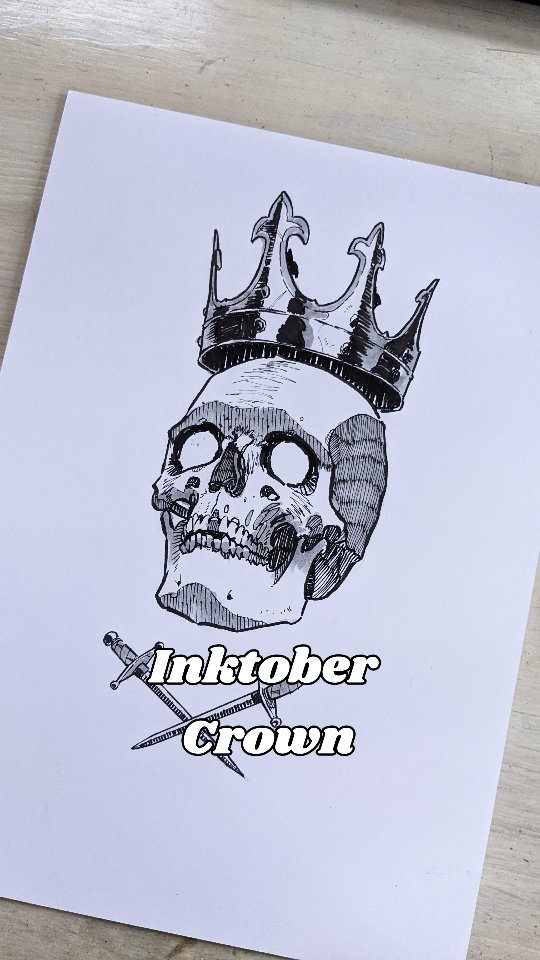 Instagram post by @mattheathart for Kuretake ZIG. Caption reads: Crown. I've had many commission requests for this....