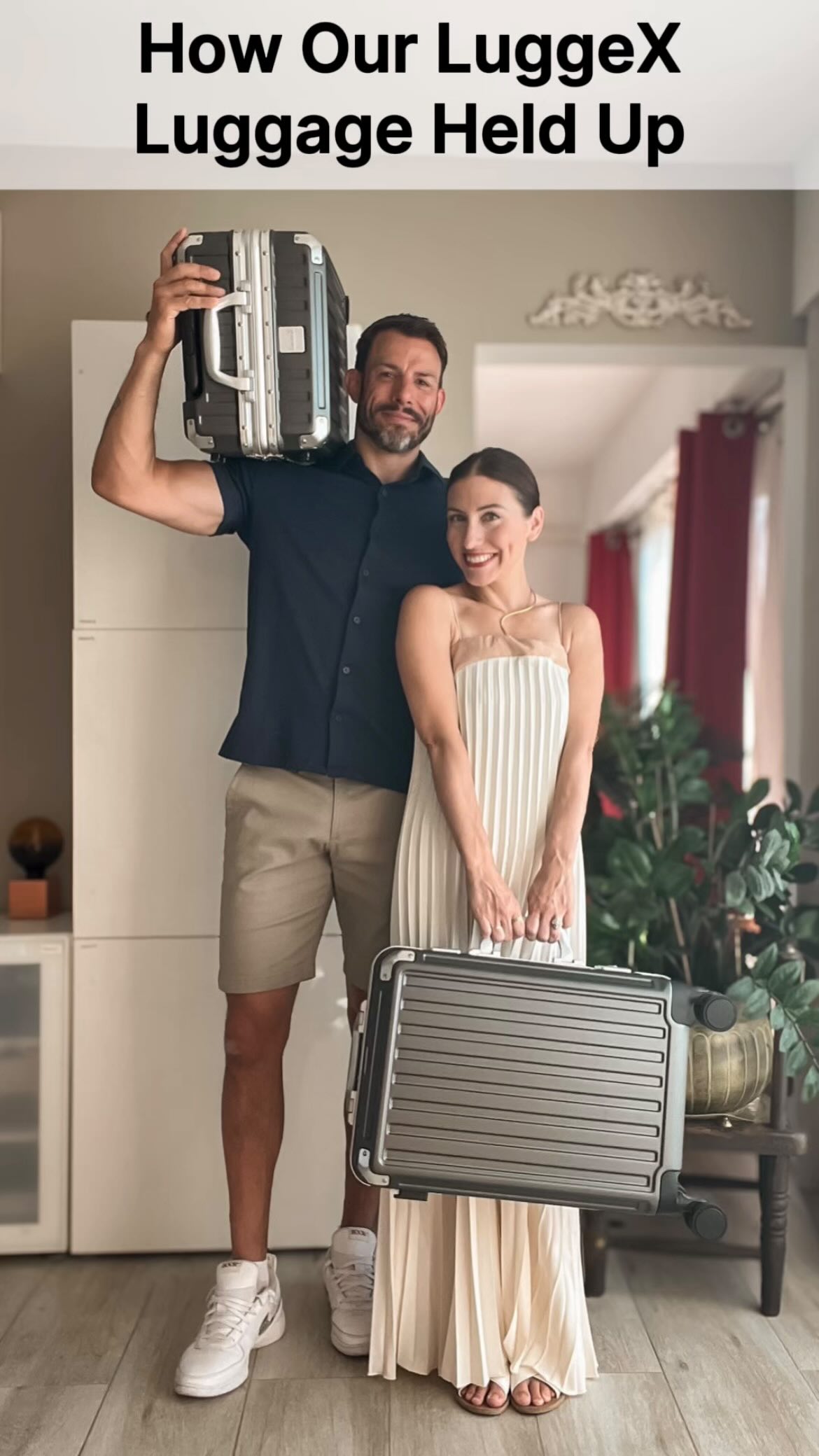 Instagram post by @travelling.and.love for LuggeX. Caption reads: Comment “LUGGAGE” to get this @luggex_official....