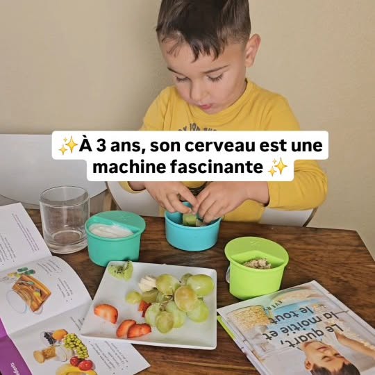 Instagram post by @play_and_learn_monti for Lovevery. Caption reads: ✨️ Quand le jeu est bien pensé, le cerveau....