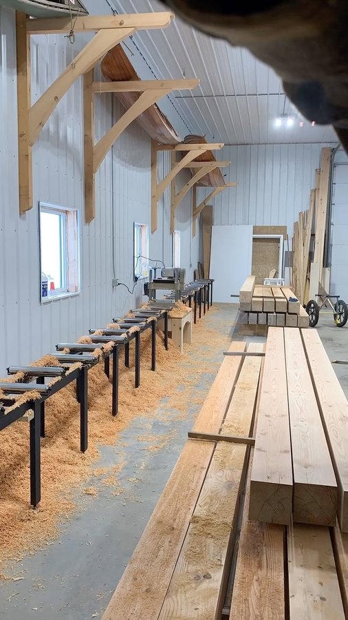 Instagram post by @thornhill_timberframes for TRUEWERK. Caption reads: [...] #carpentry #construction #woodworking....