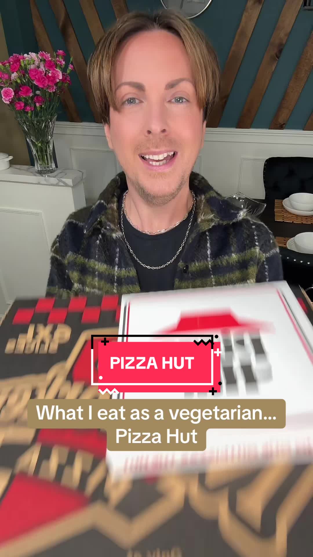 TikTok post by @basicjoey for Pizza Hut. Caption reads: The BIG New Yorker Pizza for lunch! 🍕 @Pizza Hut....