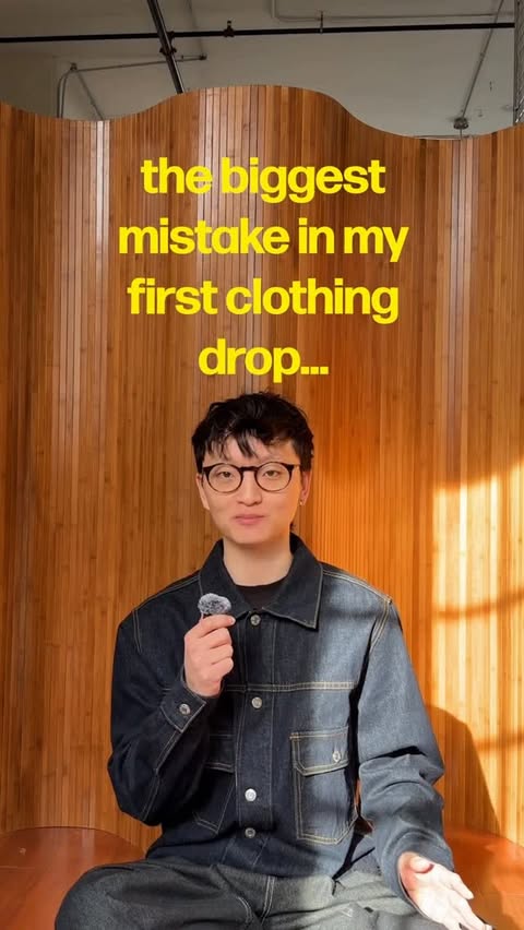 Instagram post by @jung.garments for Wix. Caption reads: a lesson from my first clothing drop @wix.