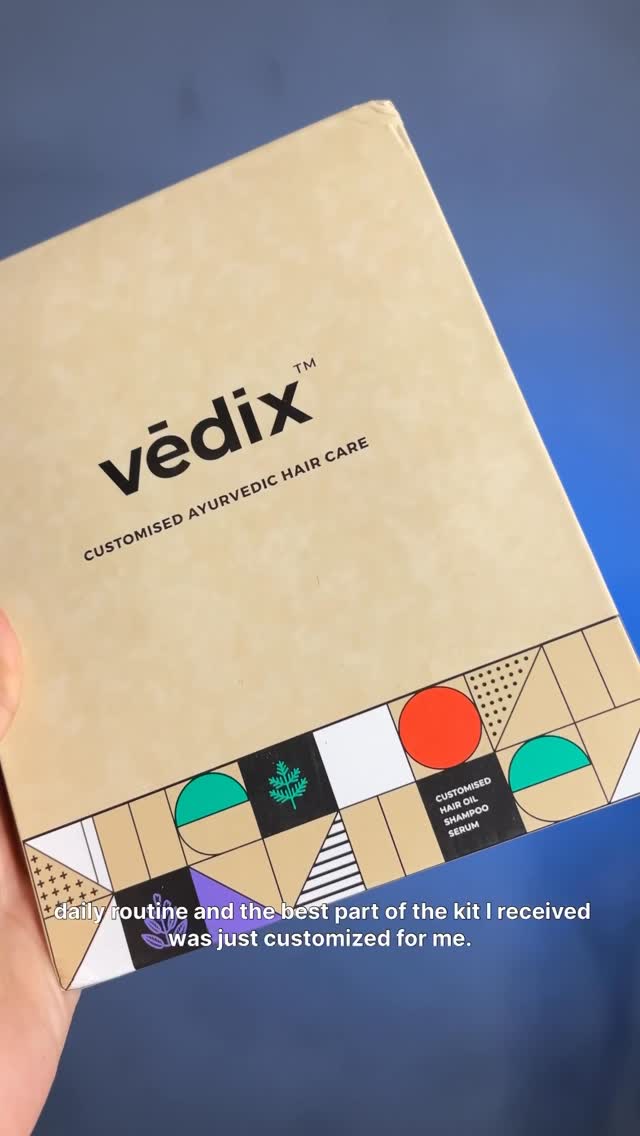 Instagram post by @aishdazzles for Vedix. Caption reads: Finally discovered a hair regimen that truly works....