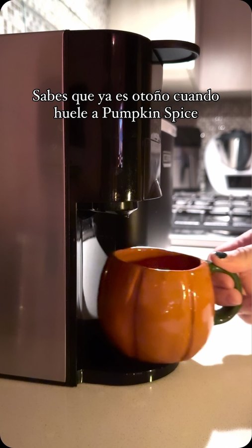 Instagram post by @danielatreco for Coffee mate. Caption reads: Ojalá el #CoffeeMatePumpkinSpice fuera eterno 😍....