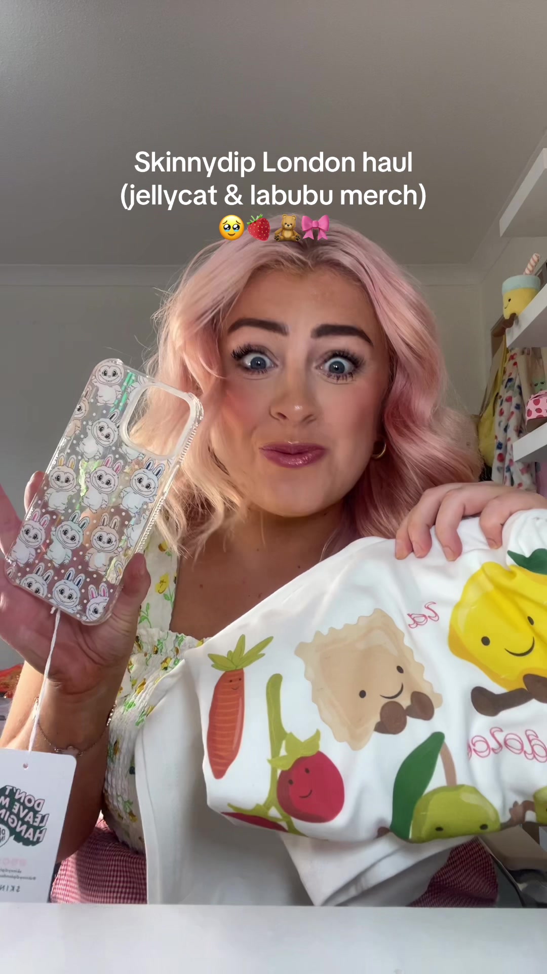 TikTok post by @bbethalexandra for Skinnydip London. Caption reads: SKINNYDIP LONDON HAUL🥹🍓💅🏼 #skinnydiplondon....