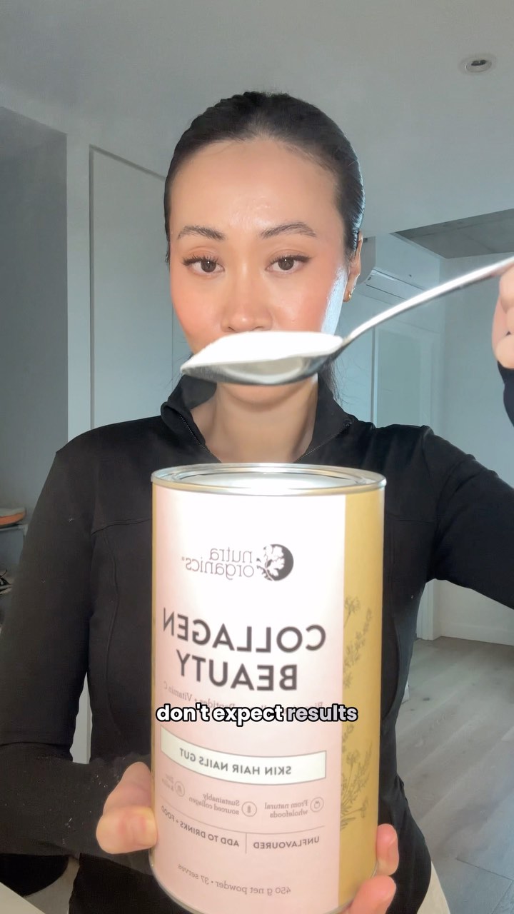 Instagram post by @libby.skin for Nutra Organics. Caption reads: Not seeing results from your collagen? These 3....