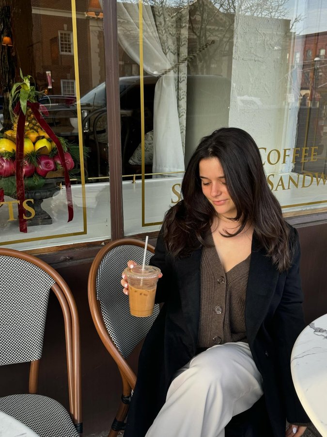 Instagram post by @chloeschnapp for Quince. Caption reads: Dressing up for coffee >> @onequince....