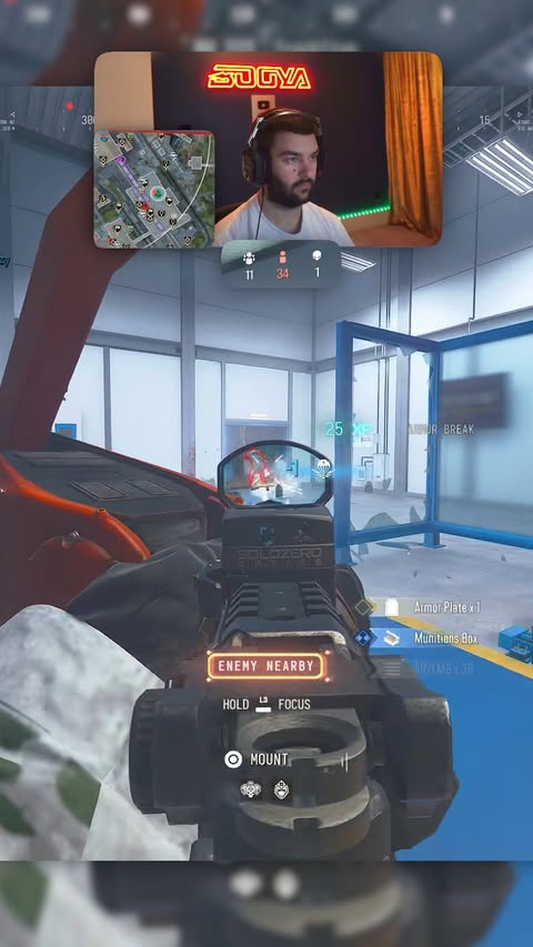Instagram post by @gd.booya for G FUEL. Caption reads: First 30 bomb💣 on the New Warzone Map!....