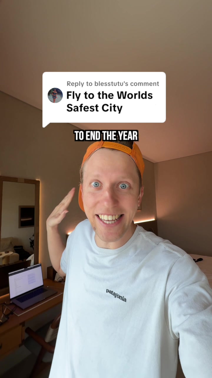 TikTok post by @jordentually for Visit Abudhabi. Caption reads: Welcome the the safest city in the WORLD 😮....