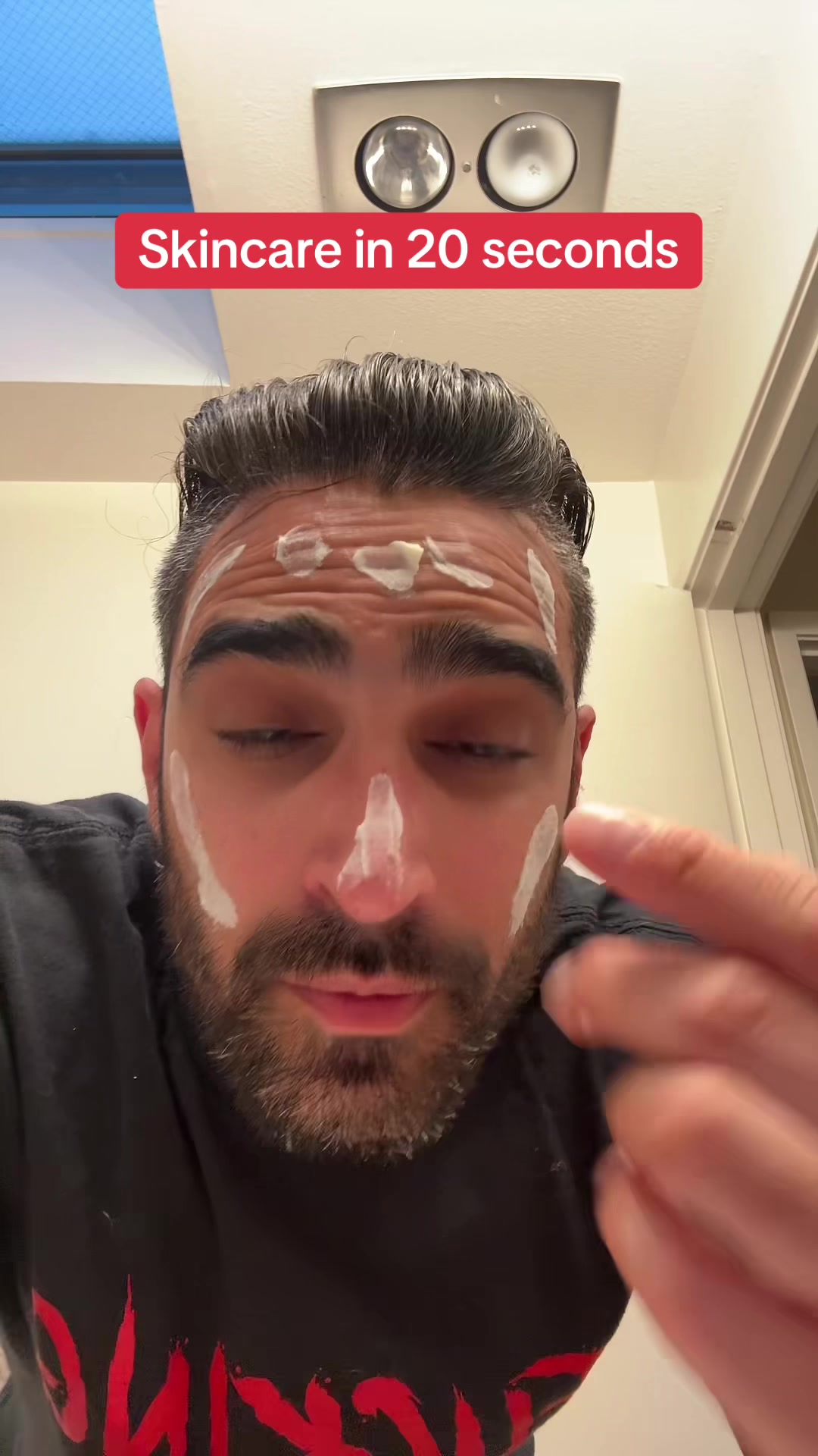 TikTok post by @just.a.dude.living.life for Forge Skin. Caption reads: #skincare #skincareroutine #skincsretips....