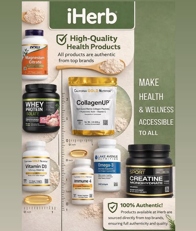 Instagram post by @blinspired for iHerb. Caption reads: iHerb is my go-to online store for clean, [...].