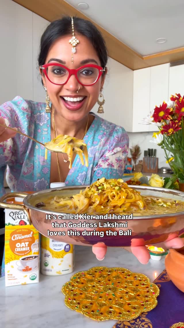 Instagram post by @chefpriyanka for Organic Valley. Caption reads: This dessert is 2000 years old ✨ And I just gave....